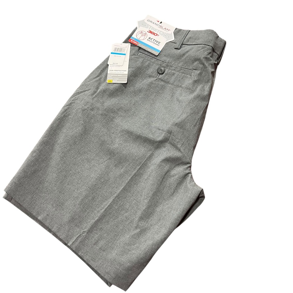 NWT Grand‎ Slam Men's Performance Golf Shorts Size 36 Gray Active Waist